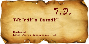 Törös Dezső névjegykártya
