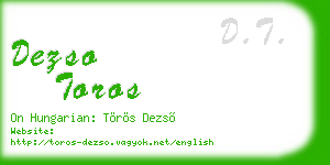 dezso toros business card